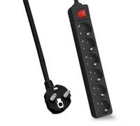 Helos Steckdosenleiste CLASSIC 6-fach black con Schalter Strip 262810