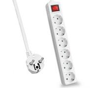 Helos Steckdosenleiste CLASSIC 6-fach weiss con Schalter Strip 262797