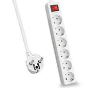 Helos Steckdosenleiste CLASSIC 6-fach white con Schalter Strip 262796