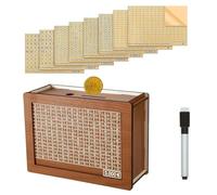HELOVGE Salvadanaio In Legno Con 8 Diversi Adesivi Target e 1 Pennarello,Salvadanaio Con Contatore,Salvadanaio Riutilizzabile,Con Numeri Per 500 1000 2000 3000 5000 10000 Per Adulti e Bambini