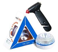 HELP FLASH SMART - Luce di Emergenza AUTONOMA PRESSORAZIONE di Rispetto E Torcia Omologata NORMATIVA DGT V16 Attivazione Automatica + MARTOLO rompEVENTUALI E TAGLIACintura di Sicurezza