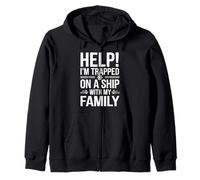 Help I'm Trapped on a Ship with My Family Felpa con Cappuccio