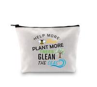 Help More Bees Plant More Trees Glean The Seas Borsa cosmetica Borsa per il trucco ambientale Regalo di conservazione Regalo ambientalista Regalo per gli amanti della natura, Aiuta più api