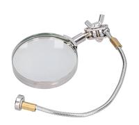 Helping Hand Magnifier with Illumination | Flexible Gooseneck Desktop Magnifying Glass for Soldering/Reading/Crafts | 3.5 Inch Optical Glass Lens, Alloy Steel Base