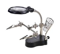 Helping Hands - 36cm, Magnifier Stand, LED Light Adjustable Clips | Acrylic Lens, Soldering Tool, Repair Clamp For Circuit Board Assembly, Electronics Repair, Jewelry Craft, Model Building