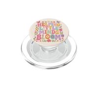 Helping Little Minds Bloom Teacher, farfalla floreale, mela PopSockets PopGrip per MagSafe