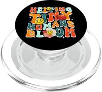 Helping Tiny Humans Bloom Retro Colorful Teacher Design PopSockets PopGrip per MagSafe