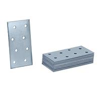 HELPMATE - 12 pezzi piastrine forate 40x80 mm - Connettore piatto galvanizzato blu- Giunzione per legno con protezione corrosiva eccellente, stabile & durevole - Montaggio facile
