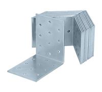 HELPMATE - 12 staffe angolari perforate 80x80x60 mm - Squadrette angolari per pannelli zincate e passivate blu - Connettore per legno con protezione anticorrosiva eccellente - Angolo forato