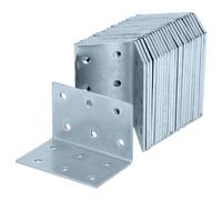 HELPMATE - 24 staffe angolari perforate 40x40x60 mm - Squadrette angolari per pannelli zincate e passivate blu - Connettore per legno con protezione anticorrosiva eccellente - Angolo forato