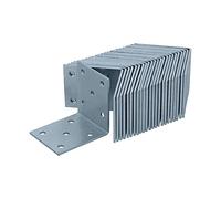 HELPMATE - 24 staffe angolari perforate 50x50x40 mm - Squadrette angolari per pannelli zincate e passivate blu - Connettore per legno con protezione anticorrosiva eccellente - Angolo forato