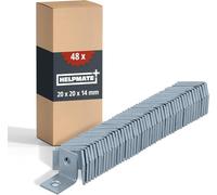 HELPMATE - 48 pezzi angolari a sedia 20x20x14 mm - Elementi di collegamento in acciaio zincato blu - Angolari per mobili e progetti fai da te