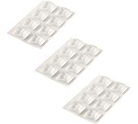 HELPMATE Cuscinetti in gomma trasparente, 24 pezzi, grandi, rettangolari, autoadesivi, 20 x 20 mm, altezza 7,5 mm