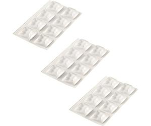 HELPMATE Cuscinetti in gomma trasparente, 24 pezzi, grandi, rettangolari, autoadesivi, 20 x 20 mm, altezza 7,5 mm