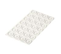 HELPMATE Cuscinetti in gomma trasparente, 28 pezzi, rotondi, medio-alti, autoadesivi, 12 mm x 3,2 mm, altezza e fermaporta