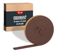 HELPMATE - Guarnizione a profilo a D 9x6 mm - 12 m - Per spazi da 3 a 5,5mm