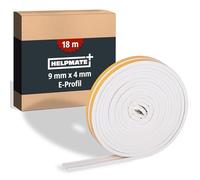 HELPMATE - Nastro sigillante autoadesivo per finestre e porte - Guarnizione per isolare fessure da 2 a 3,5 mm - Nastro 9 x 4 mm (Profilo E | 18 metri | Bianco)
