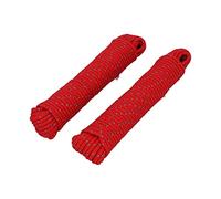HELPMATE Nylon 5 mm Red Reflective - All-Purpose for Crafts & Outdoor Activities - Suitable as a Tension, Tent, Washing Line & Co - Weather-Resistant & Floatable (2 x 15 m)