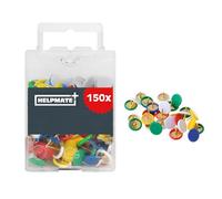HELPMATE - Puntine colorate 10x7 mm - Acciaio plastificato - 150 pezzi - Perni e puntine per il fissaggio su materiali sottili, superfici morbide o legno