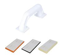 HELPMATE Set professionale per posa piastrelle e intonaco 3 in 1 con manico intercambiabile - Incluso frattazzo per lavaggio piastrelle, frattazzo abrasivo e supporto con spugna