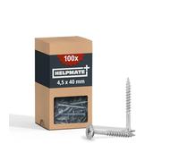 HELPMATE - Viti da legno 4,5x40 mm zincate - 100 pezzi