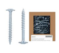 HELPMATE - Viti di collegamento per legno a testa piatta 4,5 x 40 zincate - Confezione da 250 viti per legno con attacco PZ2 e intaglio - per il fissaggio di raccordi metallici al legno