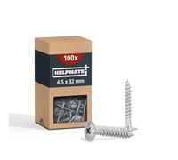 HELPMATE - Viti per legno 4,5x32 mm zincate - 100 pezzi