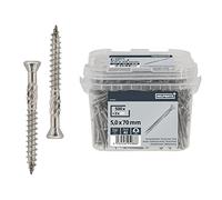 HELPMATE - Viti per terrazze 5 x 70 in acciaio inox A2 antiruggine, 500 viti per assi + 2 punte T25 - viti per assi da terrazza per esterni (costruzione di terrazze, case da giardino, costruzioni in