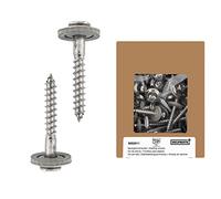 HELPMATE Viti Spengler, 4,5 x 35 mm, 100 pezzi, DIN 7995, in acciaio inox A2, PZ2, DIN 7995, viti per coperture, testa cilindrica, con disco e rondella EPDM, Argento