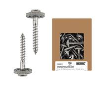 HELPMATE Viti Spengler, 4,5 x 45 mm, 100 pezzi, DIN 7995, in acciaio inox A2, PZ2, DIN 7995, viti per coperture, testa cilindrica, con disco e rondella EPDM, Argento