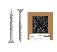HELPMATE - Viti universali a testa svasata 4,0 x 40 in acciaio inox A2 antiruggine - 225 viti per legno con attacco PZ 2 e filettatura parziale - Viti per truciolato per interni ed esterni