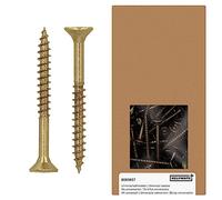 HELPMATE - Viti universali a testa svasata 5,0 x 50 giallo passivato - 250 viti per legno con attacco a T e filettatura parziale - Viti per truciolato per interni ed esterni protetti