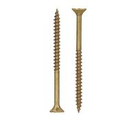 HELPMATE - Viti universali a testa svasata 5,0 x 70 giallo passivato - Confezione da 180 viti per legno con azionamento a T e filettatura parziale - Viti per truciolato per interni ed esterni protetti