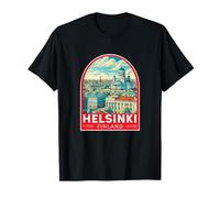 Helsinki Finlandia Travel Art Emblem Vintage Maglietta