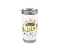 Helsinki Souvenir vintage della capitale alci Finlandia Bicchiere termico in acciaio inox doppia parete
