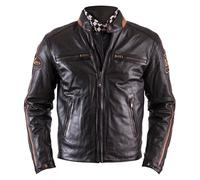 Helstons Ace Rag giacca di pelle marrone M
