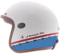 Helstons Evasion Carbon Casco Jet, bianco-rosso-blu, taglia XL per maschi