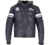 Helstons Riposte Giacca in pelle moto, blu scuro, Taglia S
