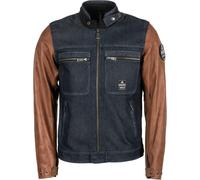 Helstons Winston Giacca moto in pelle, blu-marrone, taglia M per maschi