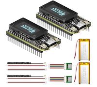 Heltec V4 ESP32 LoRa 32 Scheda di sviluppo 2 Pezzi Kit Meshtastic con Batteria da 3000mAh e GPS GNSS ESP32-S3 SX1262 27dBm Display OLED per Meshtastic WiFi IoT Comunicazione Wireless Arduino