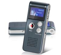 Helterfolg 8GB Registratore Vocale Digitale, Registratore Audio Piccolo Portatile, Mini Registratore Vocale Ricaricabile Tramite USB, con Audio digitale Multifunzionale e Riproduzione MP3 (Grigio)