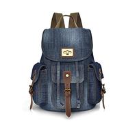 HELVES A Zaino in Tela di Grande capacità Zaino da Scuola in Denim for Ragazzi e Ragazze Adolescenti Cartella di Jeans Vintage for Zainetto Sottile for Studenti Universitari E (Colore : Verde)