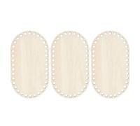 Helweet Fondo Cesto in Legno, Uncinetto Cestino Base in Legno, Legno Fondo Cesto in Uncinetto, per Cesto Fai da Te Tessitura Creazione Artigianale, 3 Pezzi, Ovali, 30 x 20 cm