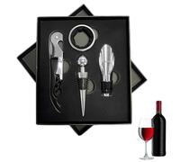 Helweet Set di Accessori da Vino, Set di Cavatappi per Vino, Set Apribottiglie, Apribottiglie Vino, Set Regalo di Accessori per Vino 4 in 1, con Cavatappi Vino, Vino Versatore, Tappo per Vino