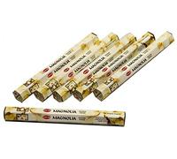 HEM - Bastoncini di incenso, 6 confezioni da 20 g, 120 bastoncini Magnolia