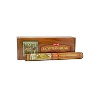 Hem Bastoncini di incenso al muschio egiziano, confezione da 6 scatole (120 bastoncini in totale, lunghi 22,9 cm), aroma naturale arrotolato a mano per meditazione, rituali, rilassamento e rimozione