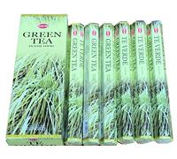 HEM Bastoncini di incenso al tè verde, per freschezza domestica, energia positiva e meditazione, realizzati a mano e a basso fumo, confezione da 120 bastoncini, tempo di combustione: 35-40 minuti