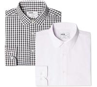 Hem & Seam 2 Pack Slim Shirt Camicia Formale Uomo (Pacco da 2) - Taglia S
