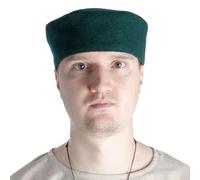 HEMAD Cappellino medievale foderato in feltro di lana, verde, XL