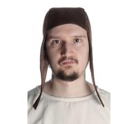 HEMAD Cappello vichingo medievale - feltro di lana - Marrone XL